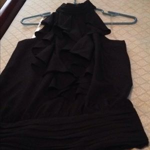 Cute Black turtle neck ruffle top size S